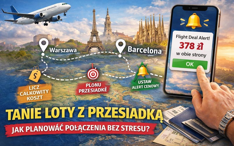 Tanie loty z przesiadką: jak planować połączenia, żeby było tanio i bez stresu