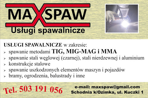 MAXSPAW Usługi spawalnicze